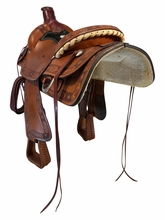 15 Inch Used Rocking R Roping Saddle Wide Tree