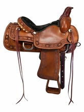 15 Inch Used Rocking R Roping Saddle Wide Tree