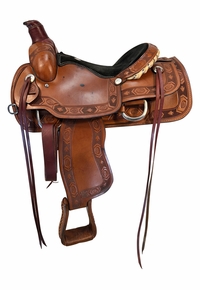 15 Inch Used Rocking R Roping Saddle Wide Tree