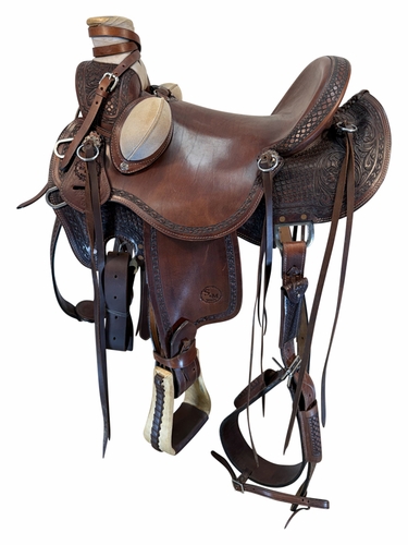 15 Inch Used S and M Saddle Co Rande Wade Saddle X Wide Tree 15252