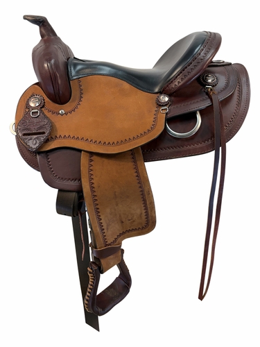 15 Inch Used Scott Thomas Trail Saddle Wide Tree Lark Spur