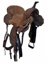 SOLD 2026/09/10  15 Inch Used SK Equine Pro Lite Barrel Saddle Wide Tree