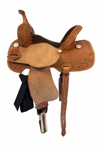 15 Inch Used SRS Saddlery Barrel Saddle Wide Tree