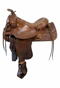 15 Inch Used Tex Tan Trail Saddle Medium Tree