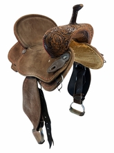 HOLD 2026/07/10j  15 Inch Used Whinniewear Barrel Saddle Medium Tree
