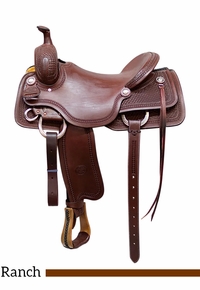 15" to 17" Billy Cook 1/2 Breed Waffle w/Shell Border Ranch Cutter Saddle 8967