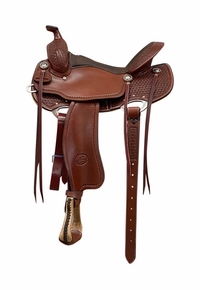 15" to 17" Billy Cook Solid Tri Pattern BW Trail Saddle 1991, Impact Gel in Seat