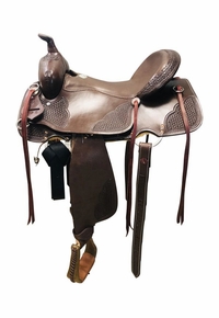 15" to 17" HR Hud Roberts Chocolate Trail Saddle 390