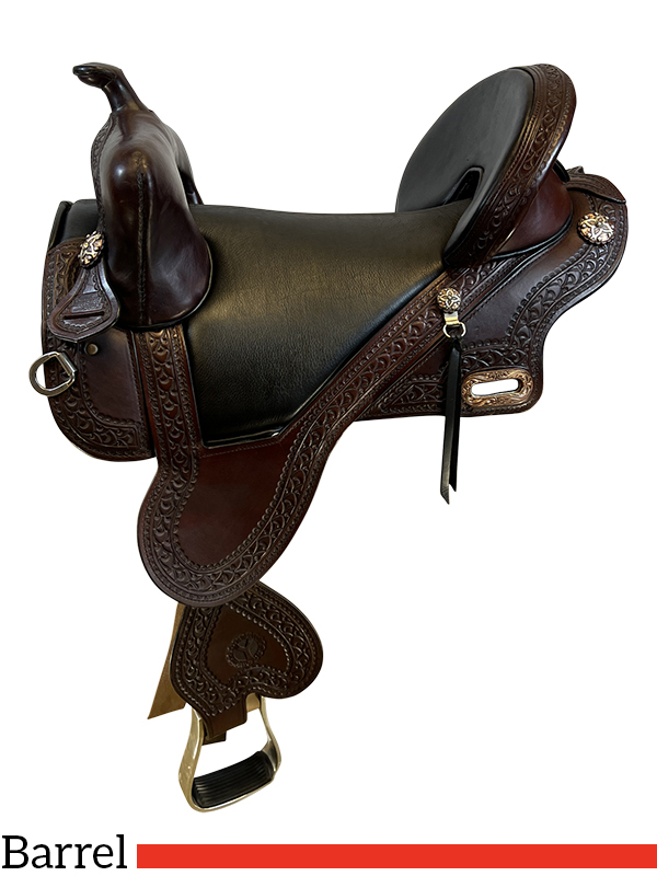 SOLD 2024/07/22j 16.5Inch Used Circle Y/ Horse Tack World Barrel Saddle