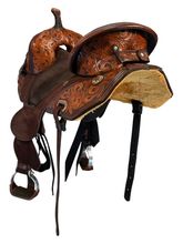 16.5Inch Used Circle Y Horse Tack World Treeless Barrel Saddle 5199