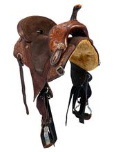16.5Inch Used Circle Y Horse Tack World Treeless Barrel Saddle 5199