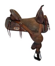 16.5Inch Used Circle Y Tammy Fischer Medium Horn Remuda Treeless Barrel Saddle 1317
