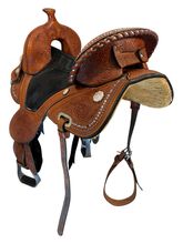 16.5Inch Used Circle Y Tammy Fischer Treeless Barrel Saddle Medium Tree 1310