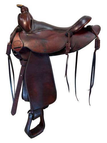 SOLD 2026/04/23c 16.5Inch Used Smittys Custom Roping Saddle Medium Tree