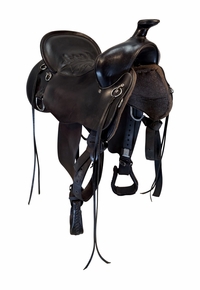 16.5Inch Used Tucker Black Mountain Gaited Trail Saddle Medium Tree 261