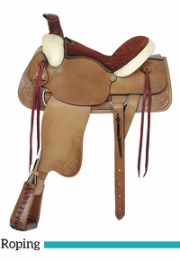 16" American Saddlery Rawhide All Around Roping Saddle 755