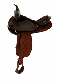16" Big Horn Round Skirt Barrel Front Trail Saddle 264