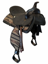 16 Inch Used Abetta Cordura Trail Saddle Wide Tree