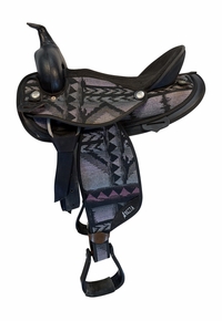 16 Inch Used Abetta Cordura Trail Saddle Wide Tree