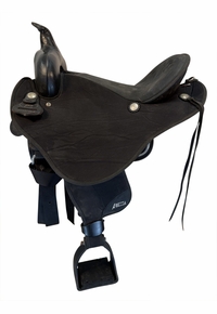 16 Inch Used Abetta Stealth Flex Cordura Trail Saddle Wide Tree 20557