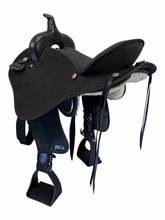 SOLD 2026/06/22 16 Inch Used Abetta Stealth Flex Cordura Trail Saddle Wide Tree 20557