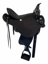 SOLD 2026/06/22 16 Inch Used Abetta Stealth Flex Cordura Trail Saddle Wide Tree 20557