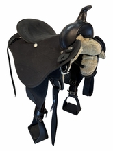 SOLD 2026/06/22 16 Inch Used Abetta Stealth Flex Cordura Trail Saddle Wide Tree 20557