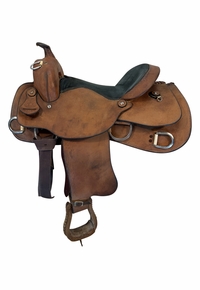 16 Inch Used American AJ Trainer Saddle Wide Tree 1986