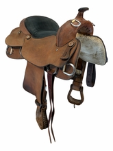 16 Inch Used American AJ Trainer Saddle Wide Tree 1986