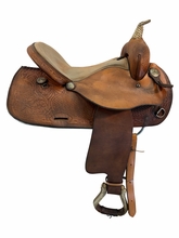 16 Inch Used American Saddlery Barrel Saddle Wide Tree 442