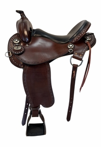 SOLD 2026/08/21j   16 Inch Used Bar J Tack Trail Saddle Wide Tree