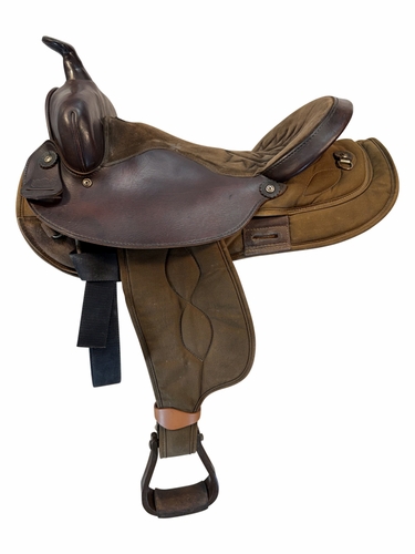 SOLD 2026/01/06   16 Inch Used Big Horn Cordura Trail Saddle Medium Tree 106