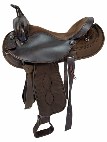 16 Inch Used Big Horn Cordura Trail Saddle Medium Tree 106