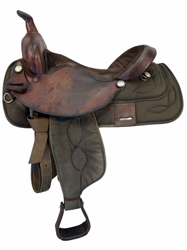 16 Inch Used Big Horn Cordura Trail Saddle Medium Tree 169