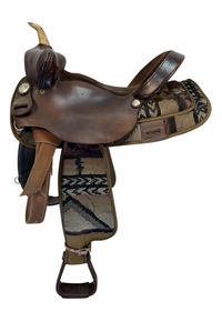16 Inch Used Big Horn Cordura Trail Saddle Wide Tree 174