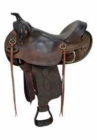 16 Inch Used Big Horn King of Mule Cordura Trail Saddle Medium Tree 305