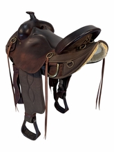 16 Inch Used Big Horn King of Mule Cordura Trail Saddle Medium Tree 305