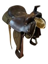 PRICE REDUCED! 16 Inch Used Big Horn Synthetic Roping Saddle 210 *Free Shipping*