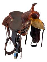 16 Inch Used Billy Cook 1/2 Breed Crazy Stamp Cutting Saddle Wide Tree 4003