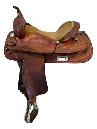SOLD 2026/02/10   16 Inch Used Billy Cook Barrel Saddle Wide Tree 3506