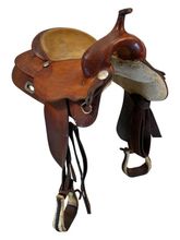 SOLD 2026/02/10   16 Inch Used Billy Cook Barrel Saddle Wide Tree 3506
