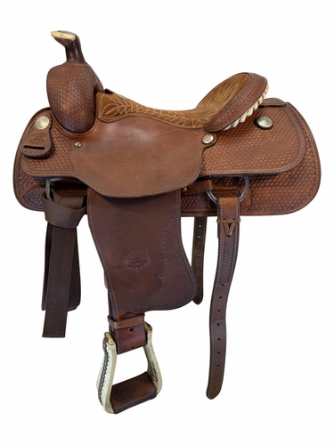 16 Inch Used Billy Cook Roping Saddle Wide Tree 2074
