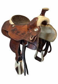 16 Inch Used Billy Cook Roping Saddle Wide Tree 9108