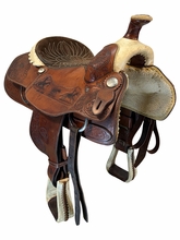 16 Inch Used Billy Cook Roping Saddle Wide Tree 9108