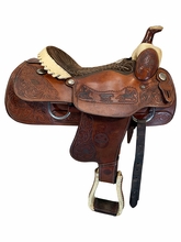 16 Inch Used Billy Cook Roping Saddle Wide Tree 9108