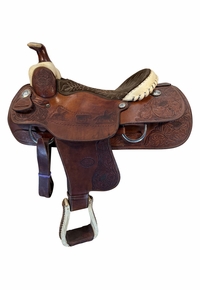 16 Inch Used Billy Cook Roping Saddle Wide Tree 9108