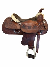 SOLD on LAYAWAY 2026/05/29 2016 Inch Used Billy Cook Roping Saddle Wide Tree 9108