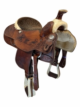SOLD on LAYAWAY 2026/05/29 2016 Inch Used Billy Cook Roping Saddle Wide Tree 9108