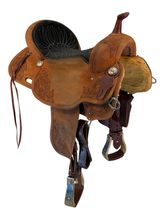 16 Inch Used Billy Cook Roughout Floral Barrel Saddle Wide Tree 1935