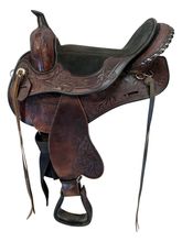 16 Inch Used Black Forest Treeless Trail Saddle Wide Tree